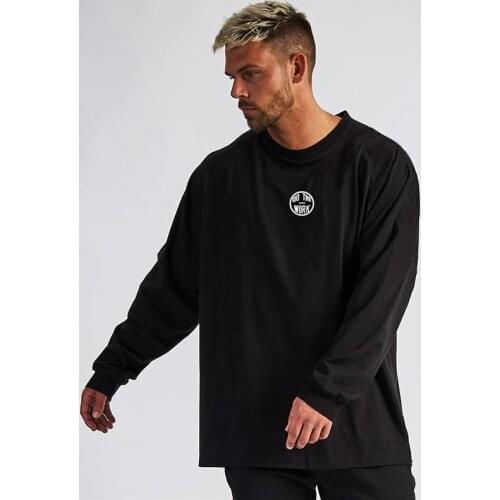 Running Long Sleeve T-shirt Men Bodybuilding Tee Shirt Gym Clothing Loose Casual Oversized Men T shirt Autumn Fitness Tops
