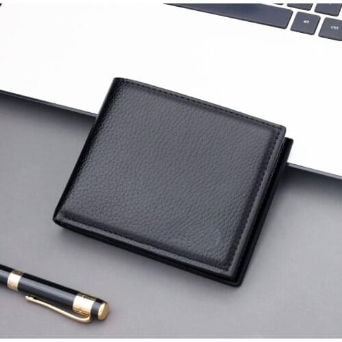Boys Multi-card Wallet Youth Pu Wallet Credit Card Japan and South Korea Horizontal Solid Color Silver Bag Short Purses Mens