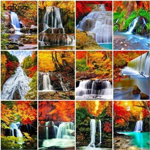Waterfall Scenery 5D DIY Diamond Painting Cross Stitch Kit Landscape Full Drill Embroidery Rhinestones Mosaic Home Decoration