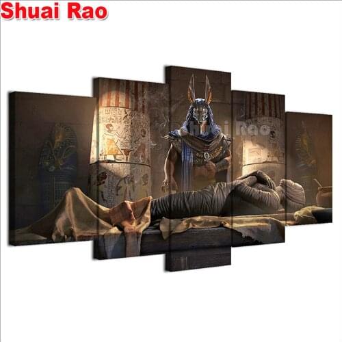 5 pcs 5D Crystal Crafts Diamond Painting Mosaic Egypt Mummy 3D Square diy diamond embroidery icons Pattern Movie picture decor