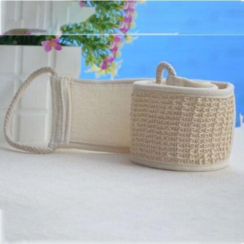 Natural Soft Exfoliating Cotton Linen Bath Shower Unisex Massage Spa Scrubber Sponge Back Strap Body Skin Health Cleaning Tool