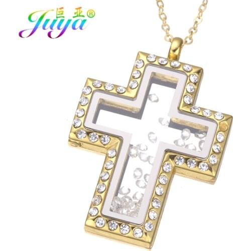 2018 New Arrival Long Cross Necklaces Gold/White Gold Glass Locket Maginic Pendant Necklaces For Women Men Fashion Jewelry