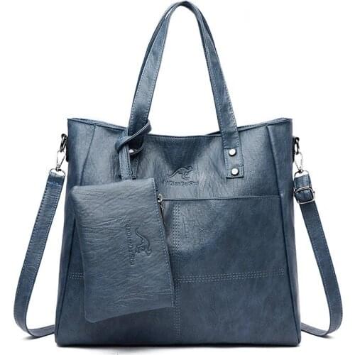 New Korean Vintage Soft Leather Women Shoulder Bags Girl Tote Purses And Handbags Satchels Messenger Bags