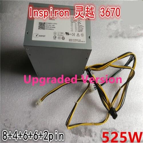 New PSU For Dell Inspiron 3670 3671 3980MT 1060 1070 8Pin 525W Power Supply 525W