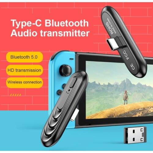 New T71 Wireless Transmitter Receiver Type-C USB Audio Bluetooth Adapter V5.0 Receiver For Switch PC TV Wireless Adapter