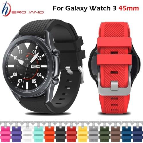 Colorful 22mm Watchband Correa for Samsung Galaxy Watch 3 45mm Strap soft silicone Sport bracelet wristband Accessories correa