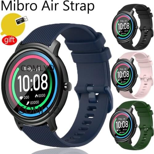 2in1 PACK silicone strap for Mibro air strap silicone smartwatch band soft bracelet with mibro air screen protector film