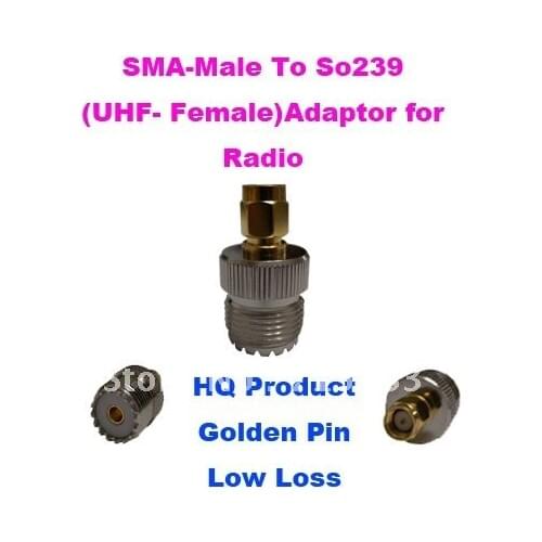 SMA-Male to So239 UHF-Female Adaptor for Two way Radio