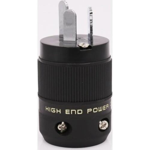 High Quality Rhodium Plated AU Mains Power Plug Male Copper Connector Cable Cord 3 Pin HiFi