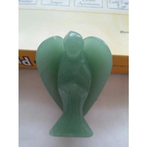 GREEN JADE CARVED ANGEL CRYSTAL REIKI HEALING NEW AGE 50mm statue