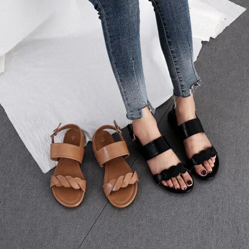 Sandals female 2020 new summer wild student net red casual pregnant women word buckle sports flat beach shoes women