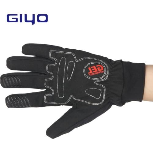 GIYO S-04 Winter Plush for Warmth Cycling Nylon Outdoor Sports Glove Full Finger Waterproof Gloves