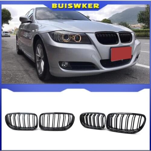 1 Pair Car Front Grille Gloss Black Inlet Grille for BMW E90 LCI 3-Series Sedan/Wagon 2009 - 2011