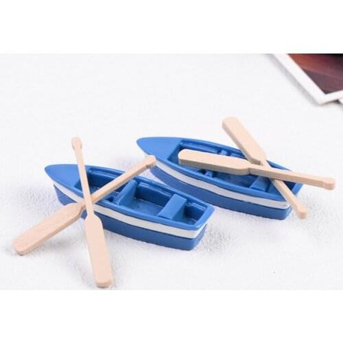 2SET/LOT Mini Boat Assembly Model Moss Resin Decoration Crafts Micro Landscape Decoration with 2pcs Boat Pulp KS 043