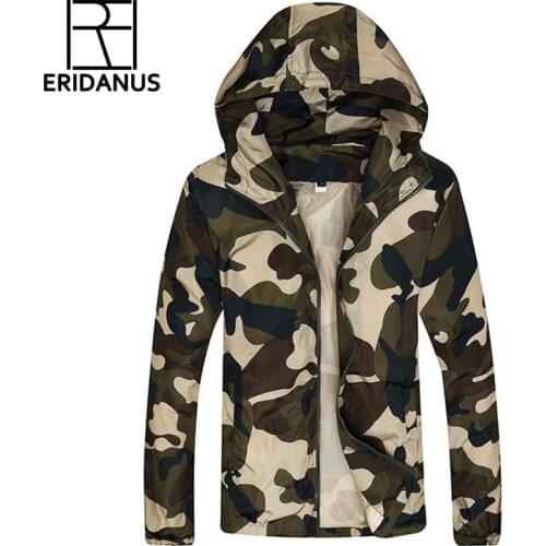 2016 Spring Autumn Man Casual Hooded Jacket Male Fashion Camouflage Design High Quality Loose Zipper Jackets M389