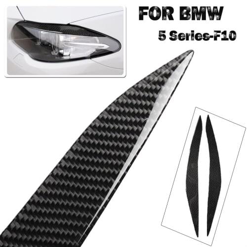 Carbon Fiber Accessories Car Headlight Eyebrow Eyelids Headlights Eyebrows Decorative For Bmw F10 5 Series 2010-2013