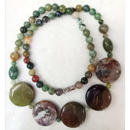 Free shipping Fashion Jewelry 6~22mm New Fashion Multicolor Carnelian Art Round Beads Necklace 17.5" G6761