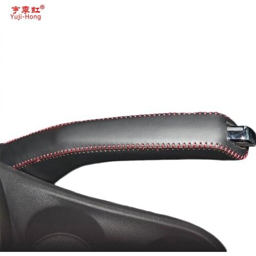 Yuji-Hong Car Handbrake Covers Case for Buick Excelle 2015 2016 2017 Genuine Leather Handbrake Grips Cover