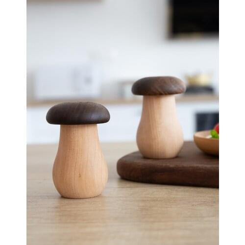 Mushroom Toothpick holder Simple Lovely Solid Wood Toothpick Box Stash Secret Container Tooth Pick Holders Bar Table Accessories