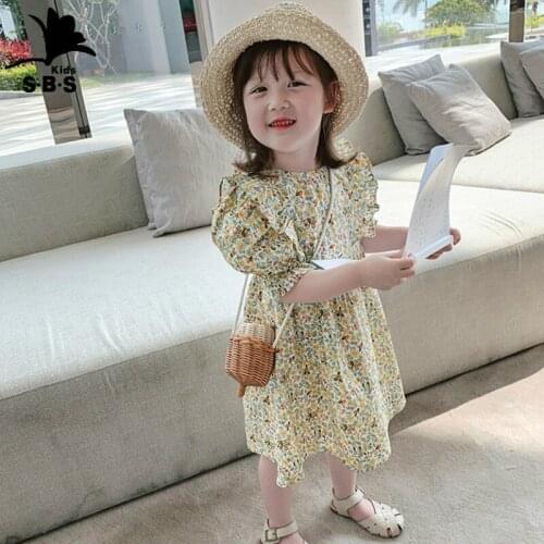 Childrens Clothes Girls Floral Dress 2020 Summer New Arrival of The Cute Idyllic Cotton Flash A Dress Kids Girls Princess Dress