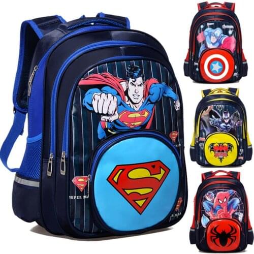 Comics Batman Captain America Boy Girl Children Kindergarten School bag Teenager Schoolbags Student Backpacks