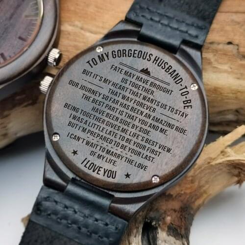 To My Husband Engraved What makes sense wooden watch for men and women anniversary gift for boyfriend and my man