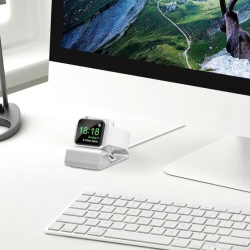 Aluminum Smart Watch Charging Dock Station Stand Base Hand Free Cable Hole Support Holder Bracket for Apple Watch