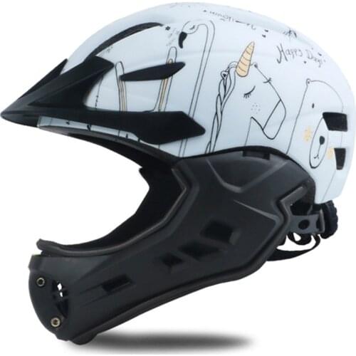 FEIYU Children Balance Bike Safety Helmet with Chin Guard Kids Anti-impact Skating Cycling Helmet Boys & Girls Bicycle Helmet