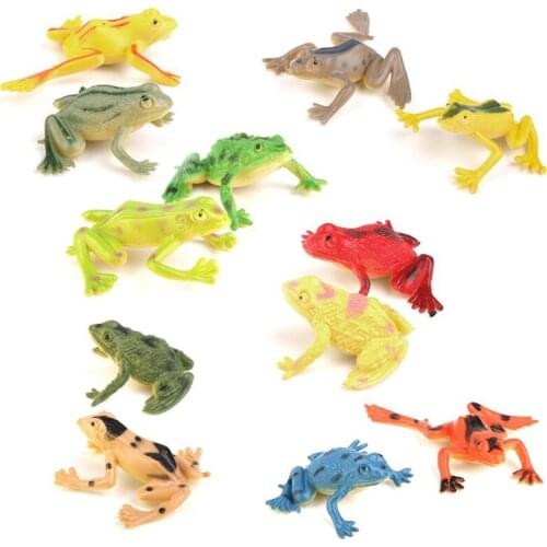 Small plastic frog Realistic simulation decoration Childrens toys 12 pcs