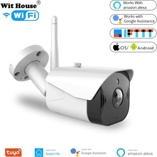Tuya Smart Life HD 1080P IP66 Waterproof Outdoor IP Camera P2P WiFi Security Camera Bullet CCTV Surveillance Camera with RJ45