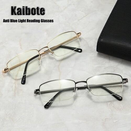 KBT Metal Half-Framed Reading Glasses for Computer 1.0 1.5 2.0 2.5 3.0 3.5 4.0 Blue Light Blocking Quality Presbyopic Eyeglasses