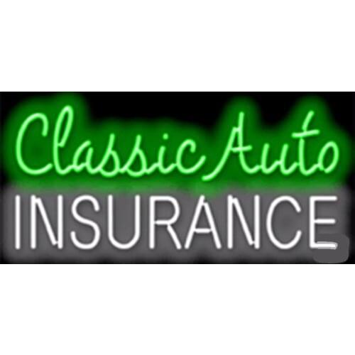 Classic Auto Insurance Car Glass Tube Car neon sign Businese Handcrafted Automotive Shop Store Signs Signboard Signage 19"x15"