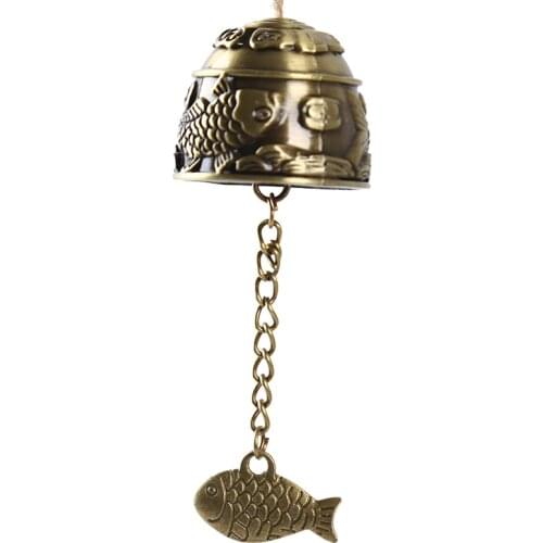 2021 Hot Fish / Dragon Pattern Metal Wind Chime Hanging Chinese Knot Windchime Bell Pendant Garden Wall Decor Door Hanging
