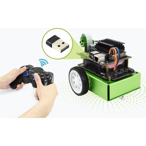 JeBot AI Robot Kit Base on Jetson Nano 2GB Developer Kit, Comes With ROS Nodes Code Wireless Gamepad
