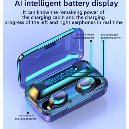 2021NEW F9-5CⅡ TWS Bluetooth 5.0 Wireless Touch Control Earphones Stereo Sport Headset LED Display Gaming Headphone