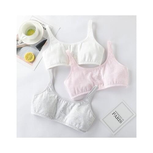 New girl bra development period cotton cartoon beginner small vest-style underwear without steel ring bra