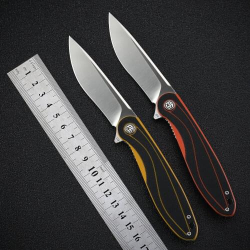 New Petrified fish PF858 Ball bearing G10 handle D2 steel folding knife outdoor camping hunting EDC tool cutter knives