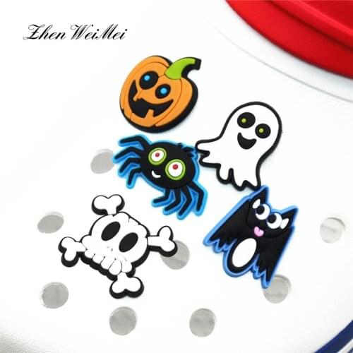 Shoe Charms Accessories Decorations Ghost/Skeleton shoe accessories Pumpkin Head/Spider/Bat shoe decoration for jibz Party X-mas