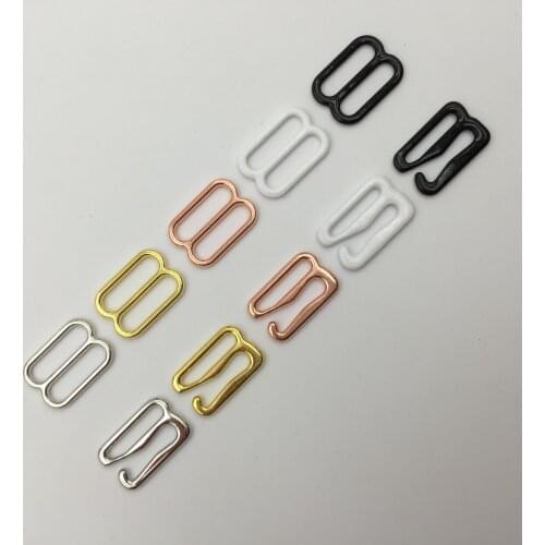 Wholesale 10 sets Various sizes of bra hooks and sliders strap adjusters buckles 5 color