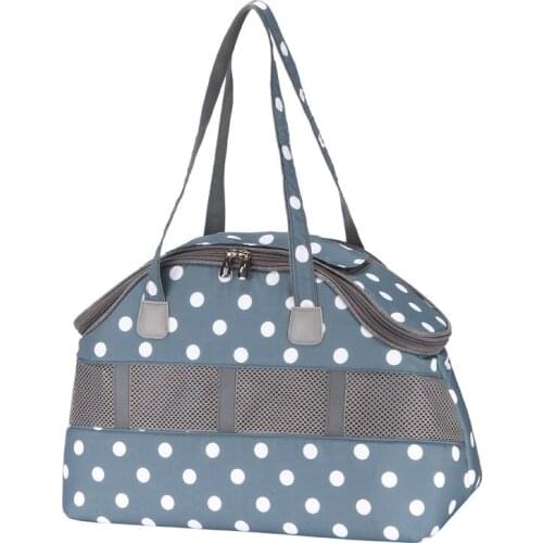 Foldable Pet Bag for Dogs and Cats One-Shoulder Bag for Pets Breathable Reflective Classics Dot Print Pet Carrier