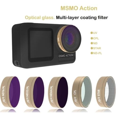 Sports Camera Dimmer Filter CPL UV STAR ND4 ND8 ND16 ND32 STAR Camera Lens Filter for DJI OSMO Action Camera New