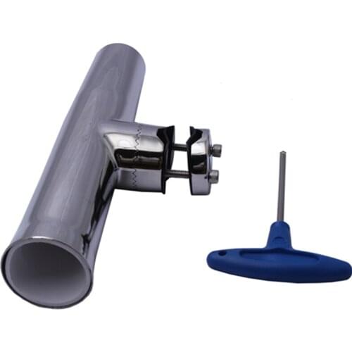 Marine Boat 1-5/8"Rod Holder Adjustable Stainless Clamp On Fishing Rod Holder