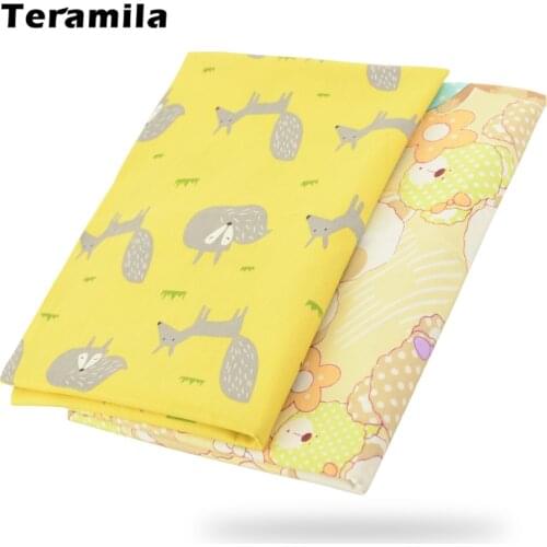 Teramila Childlike Cartoon Twill Patchwork Cloth Fabric to Meters Printed Material For Sewing Clothes Cotton Fabrics per meter