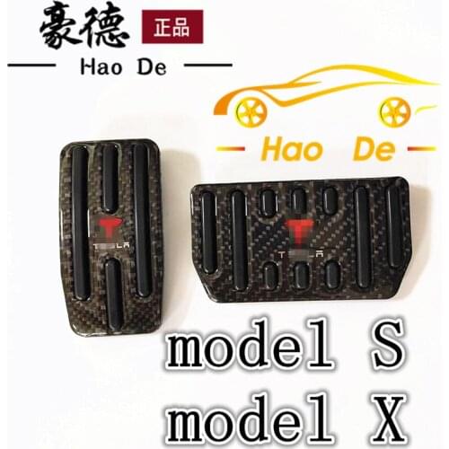 Tesla Model X ModelS Carbon fiber Car Accelerator Brake Pedal Foot Pedal Cover Pads For Tesla Model X S 2012 2016 2017 2018 2019