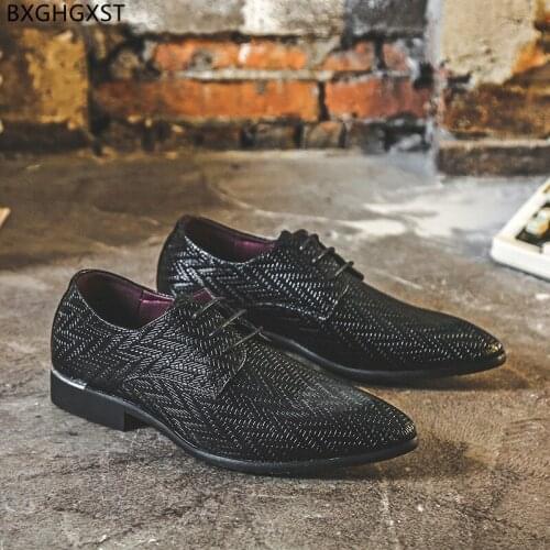 Formal Oxford Men Dress Shoes Leather Luxury Designer Shoes Men High Quality Black Official Shoes for Men 2021 Weave Chaussure