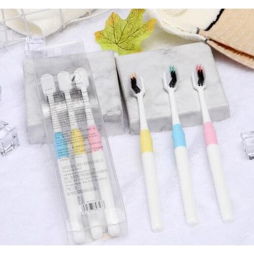 Creative Spiral Toothbrush 3-pack Anti-slip Handle Bamboo Carbon Very Fine Soft Toothbrush Household Oral Cleaning