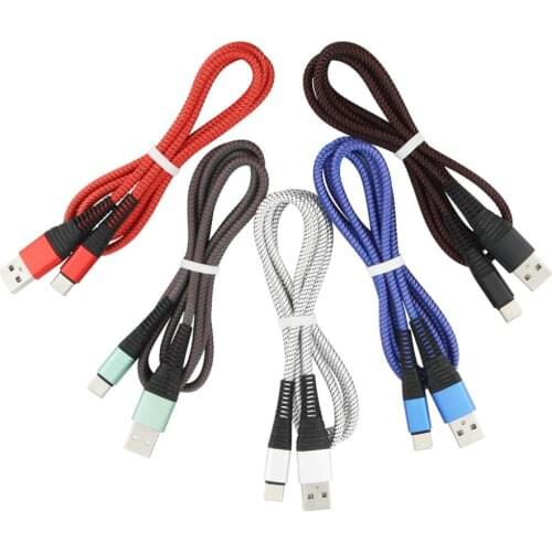 1M USB Cable Nylon Braided Cables for iPhone 12 11 Pro Max XR 8 7 6 Plus Fast Charging Charger Micro Usb Type C Wire Data Cord
