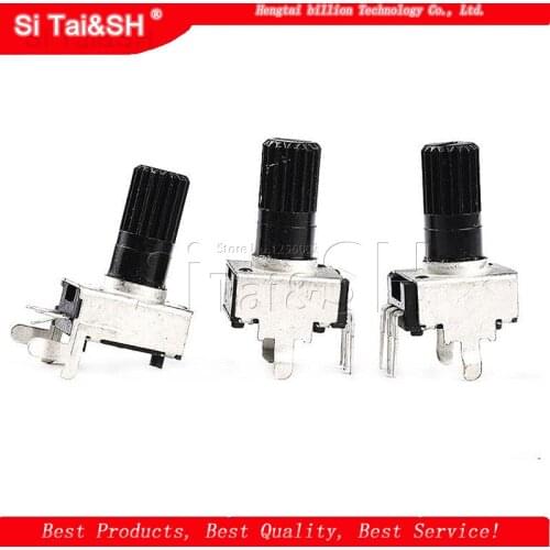 10pcs Rv09 Vertical 12.5mm Shaft 1k 2k 5k 10k 20k 50k 100k 0932 Adjustable Resistor 9 Type 3pin Seal Potentiometer
