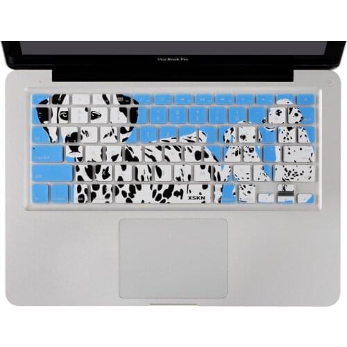 XSKN Lovely Spot Dog Design Durable Ultrathin Keyboard Cover Silicone Skin Protector for Macbook Pro 13 15 17 Inch, blue