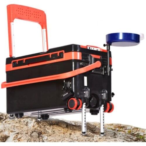 40L Multifunctional Four-Leg Lifting Hard Fishing Box New portable Fishing Box Light Fishing Container With Wheels Full Set